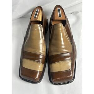 Emilio Franco VTG shoes dressy slip on leather brown made in Italy chunky Sz 11